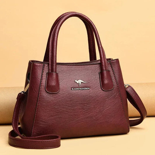 Luxury Solid Color Leather Handbags - Venus Trendy Fashion Online