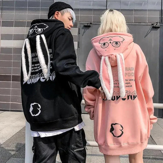Y2k Long Sleeve Oversize Pullovers Rabbit Ear Hooded - Venus Trendy Fashion Online