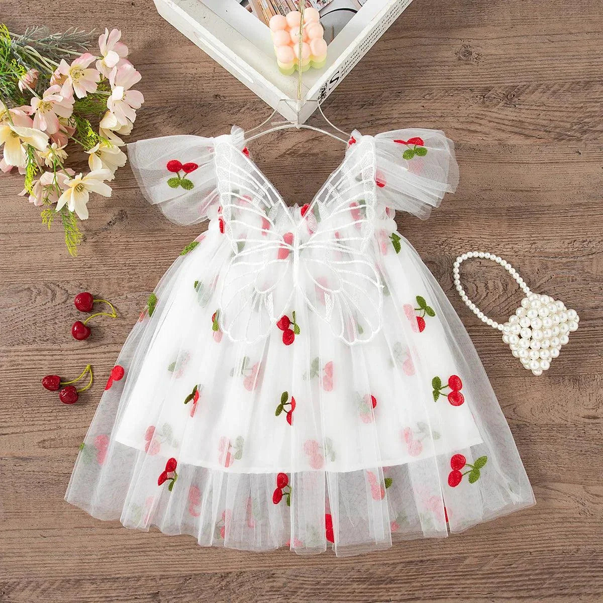 Summer Flower Embroidered Girls' Princess Dress