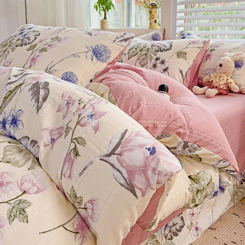 Flowers Cotton Duvet Cover Set