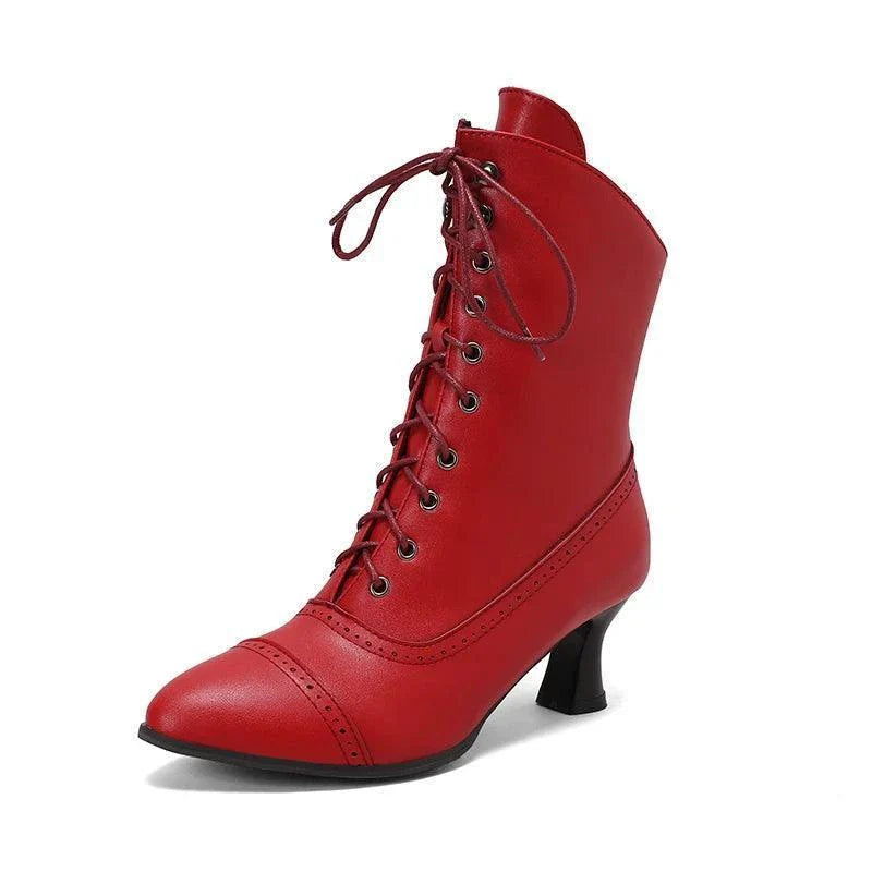 New Lace Up Ladies Victorian Ankle Boots - Venus Trendy Fashion Online