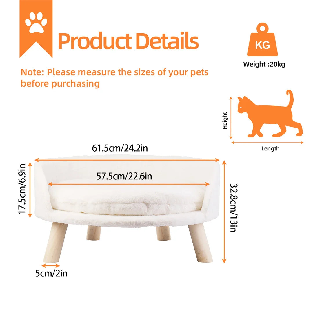 Luxury Soft Warm Plush Fabric Pet Chair Bed