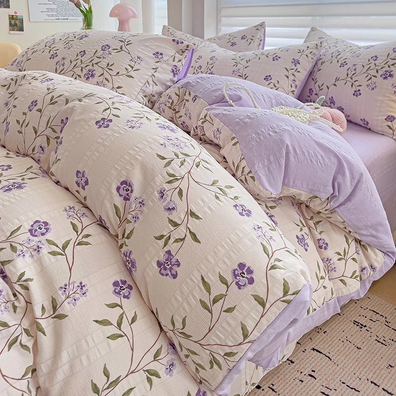 Flowers Cotton Duvet Cover Set