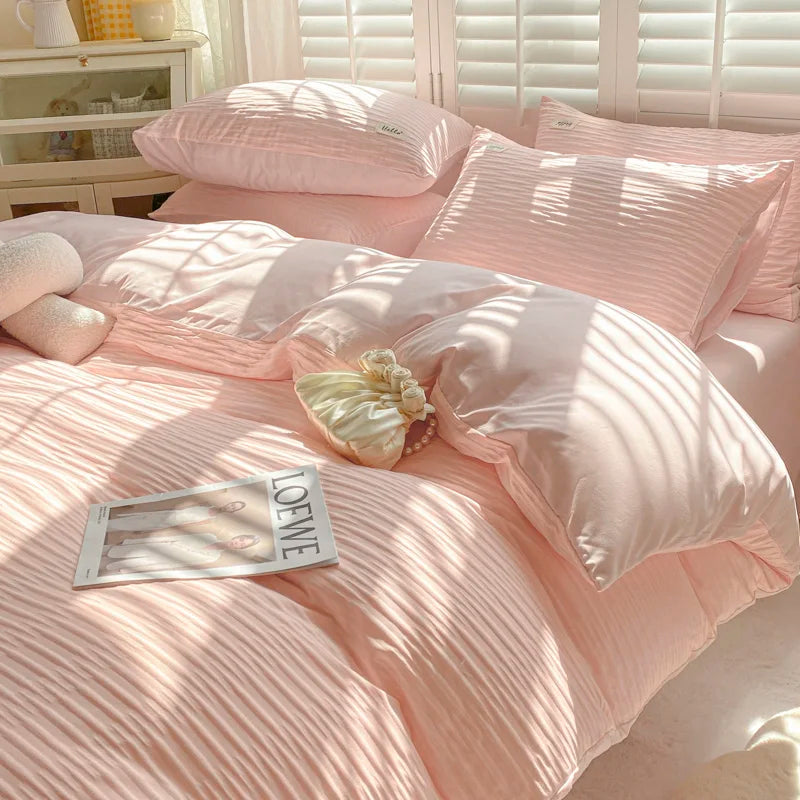 Seersucker Soft Comforter Cover Bedding Sets