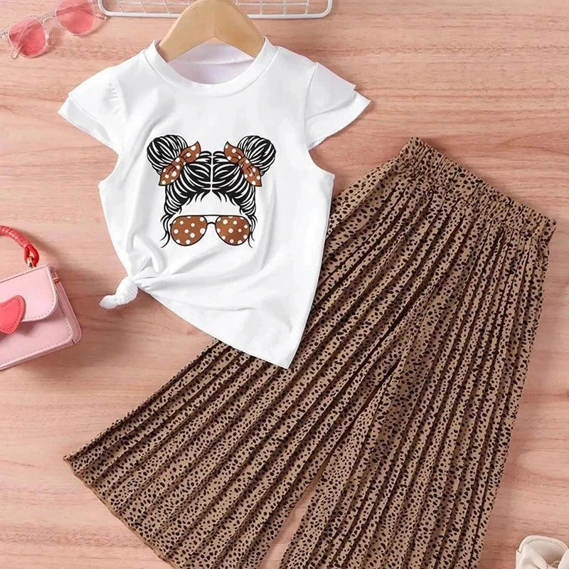 Summer Fashion Girl's Shirt and Pants Two Piece Set - Venus Trendy Fashion Online