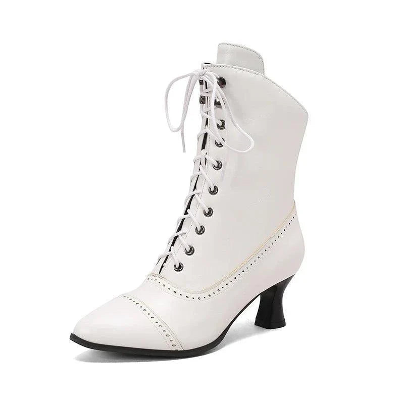 New Lace Up Ladies Victorian Ankle Boots - Venus Trendy Fashion Online