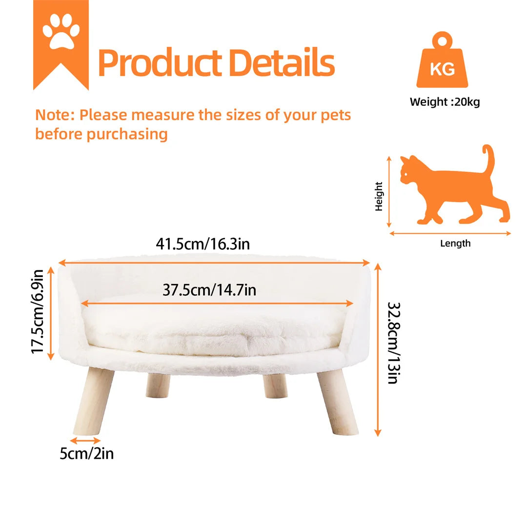 Luxury Soft Warm Plush Fabric Pet Chair Bed