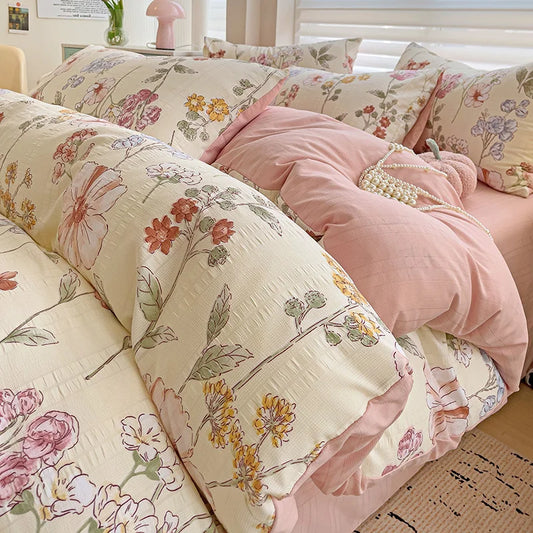 Flowers Cotton Duvet Cover Set