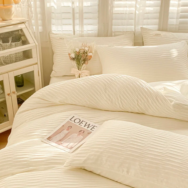 Seersucker Soft Comforter Cover Bedding Sets