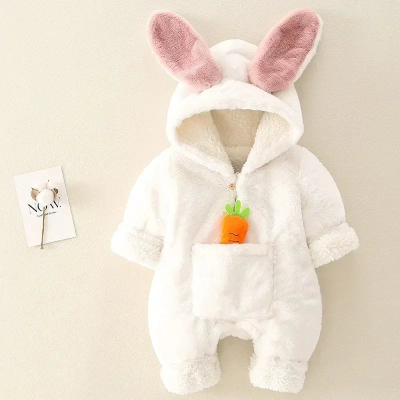 Baby Rompers Winter Warm Coral Fleece Jumpsuit