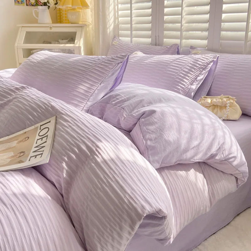 Seersucker Soft Comforter Cover Bedding Sets