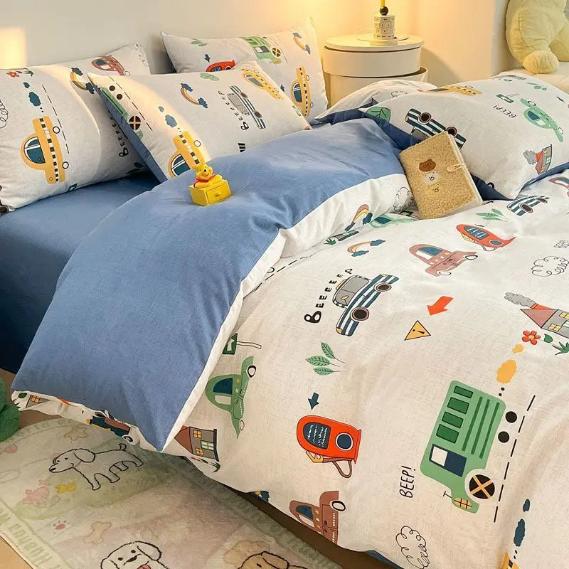 Korean Kawaii Bear Floral Bedding sets
