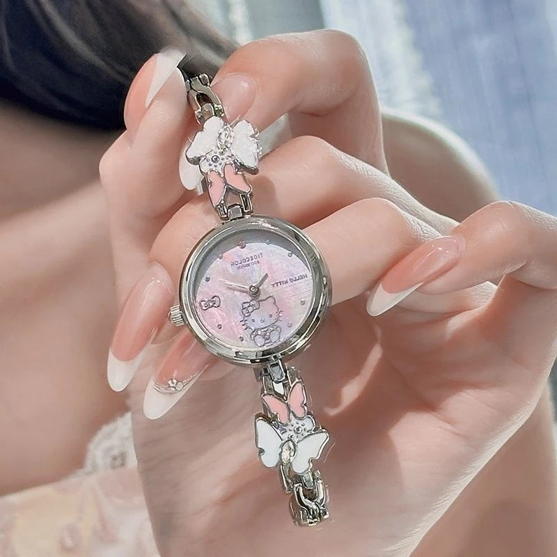 Hello Kitty Luxury Niche Design Wristwatch for Birthday Gift