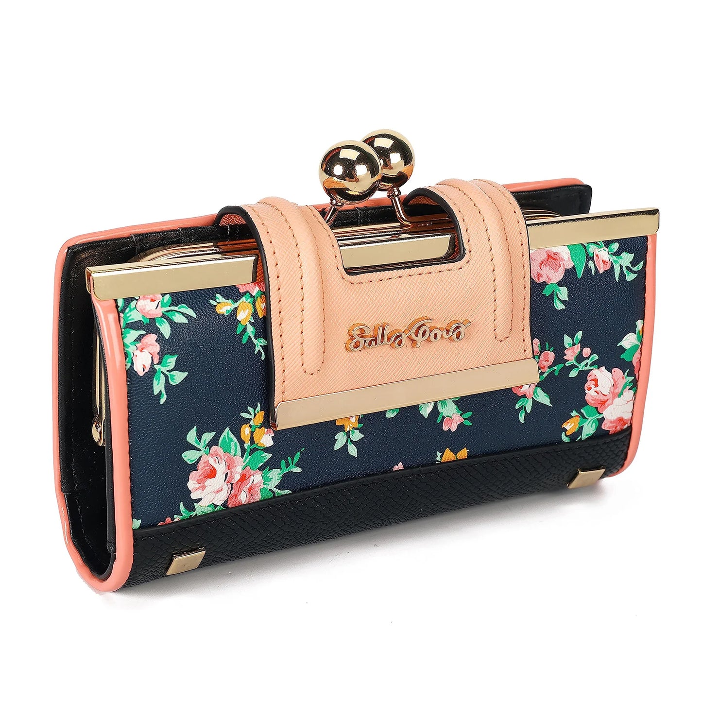 Women Long Purse 10-card slots and clips Zero Wallet