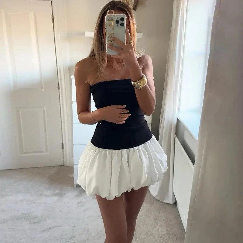 Sexy Slim Sleeveless Ruched Splice Club Party Dress - Venus Trendy Fashion Online