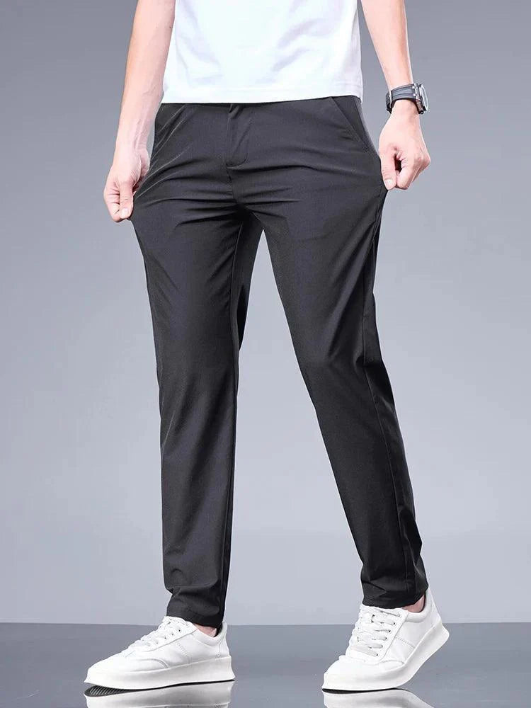 Summer New Business Ice Silk Elastic Pants - Venus Trendy Fashion Online