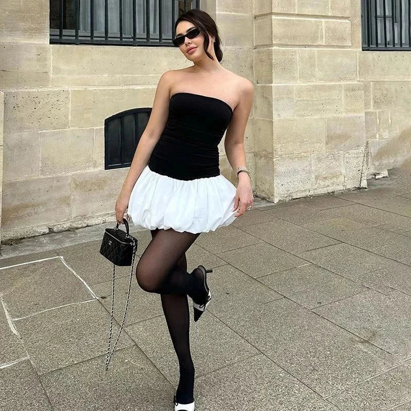 Sexy Slim Sleeveless Ruched Splice Club Party Dress - Venus Trendy Fashion Online