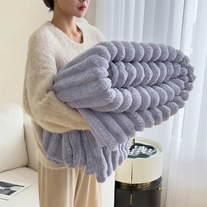 Light luxury Solid Color Multifunctional Blanket for Winter
