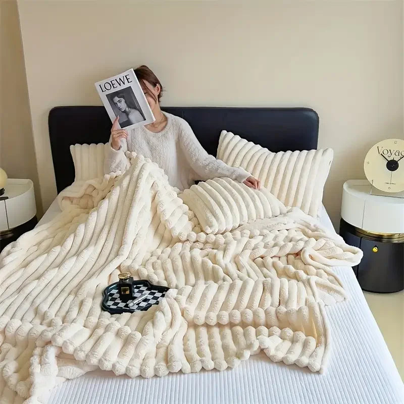 Light luxury Solid Color Multifunctional Blanket for Winter