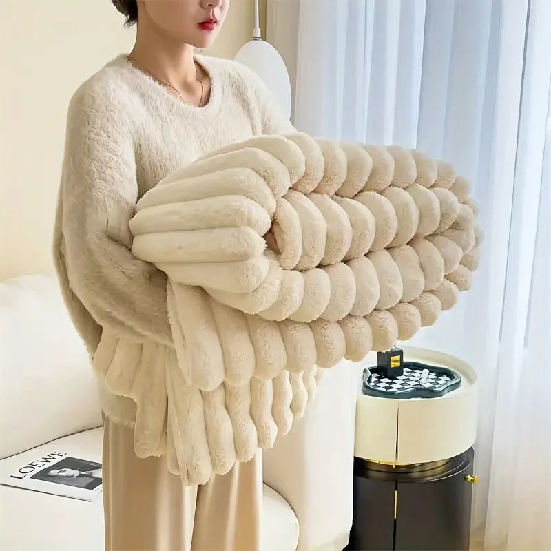 Light luxury Solid Color Multifunctional Blanket for Winter