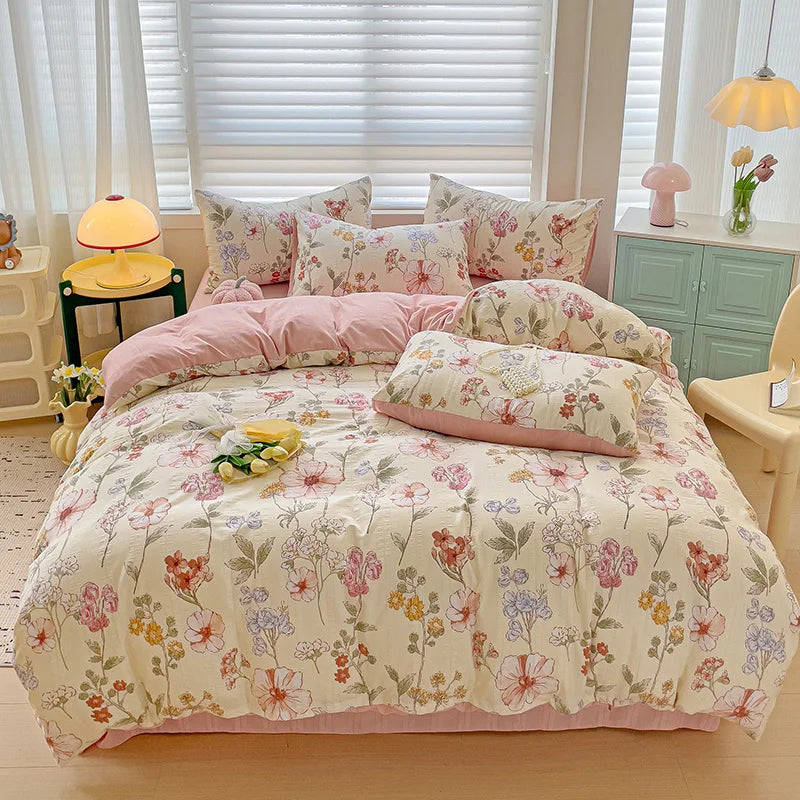 Flowers Cotton Duvet Cover Set