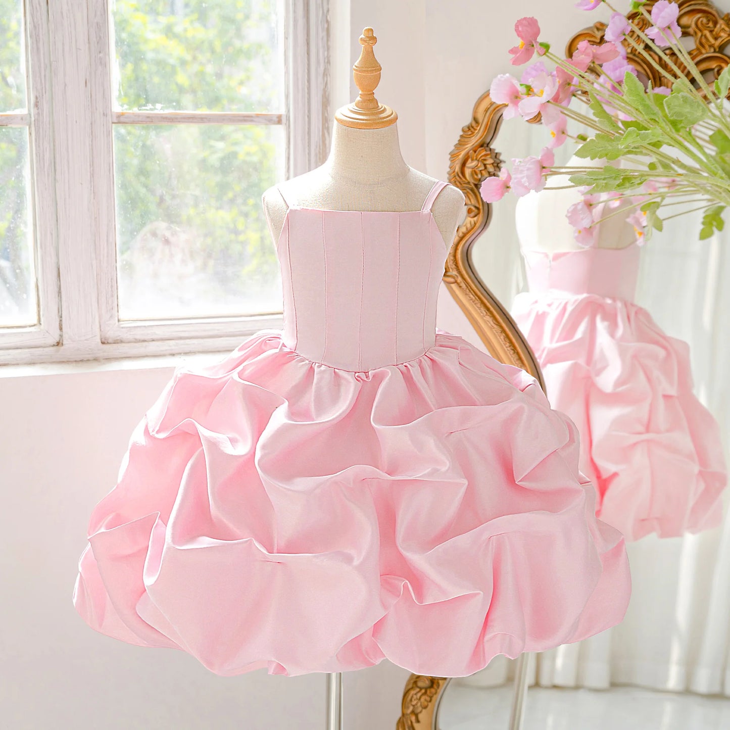Fluffy Fold Bridesmaid Party Girls Dress