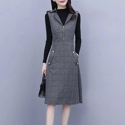 Women lattice Mid length A-line Dresses