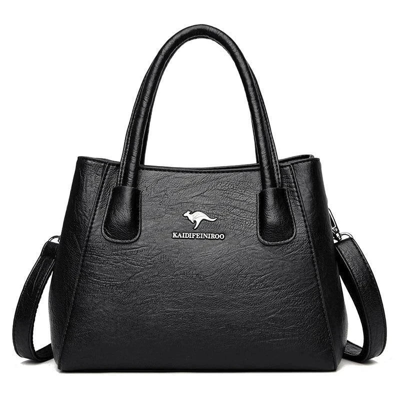 Luxury Solid Color Leather Handbags - Venus Trendy Fashion Online