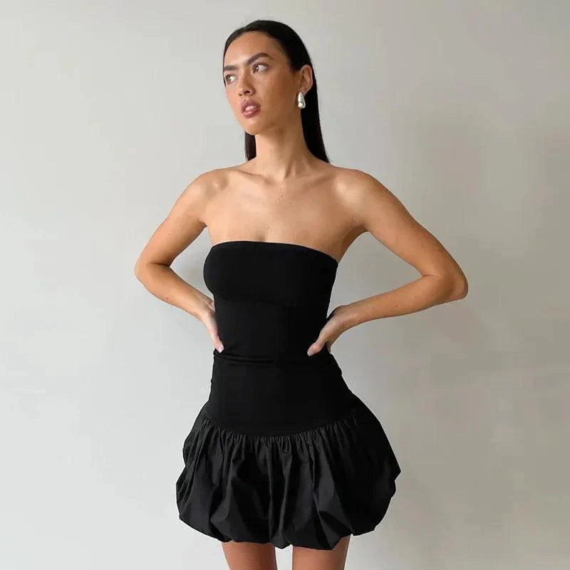 Sexy Slim Sleeveless Ruched Splice Club Party Dress - Venus Trendy Fashion Online