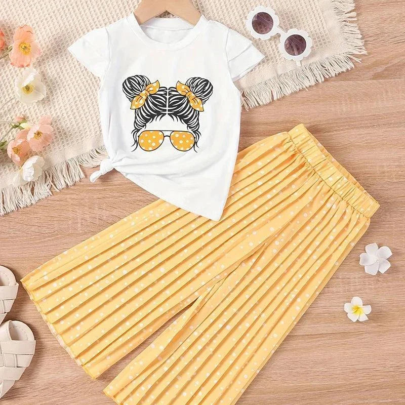 Summer Fashion Girl's Shirt and Pants Two Piece Set - Venus Trendy Fashion Online