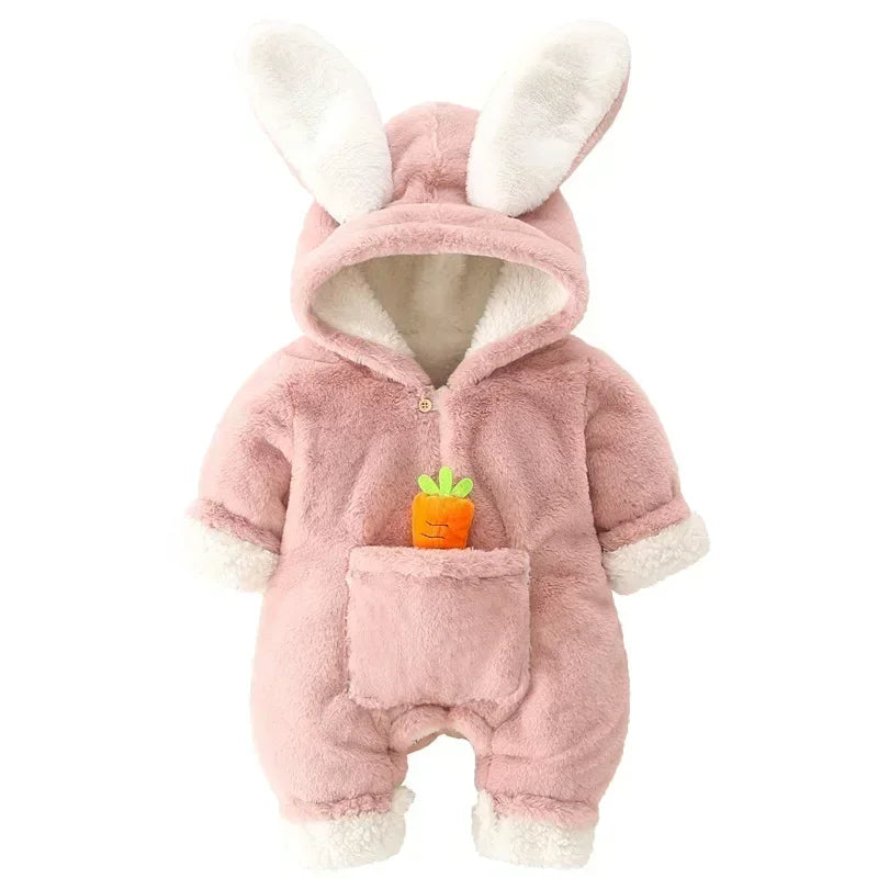 Baby Rompers Winter Warm Coral Fleece Jumpsuit
