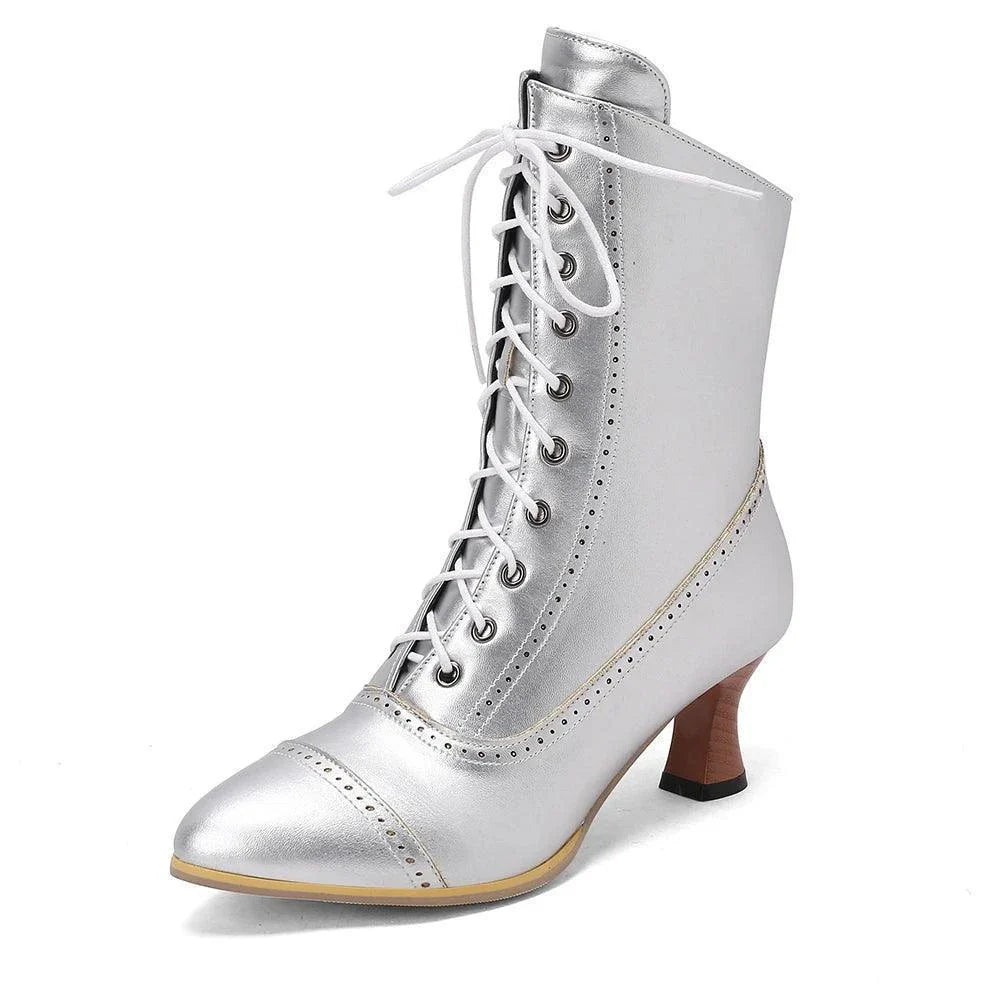 New Lace Up Ladies Victorian Ankle Boots - Venus Trendy Fashion Online