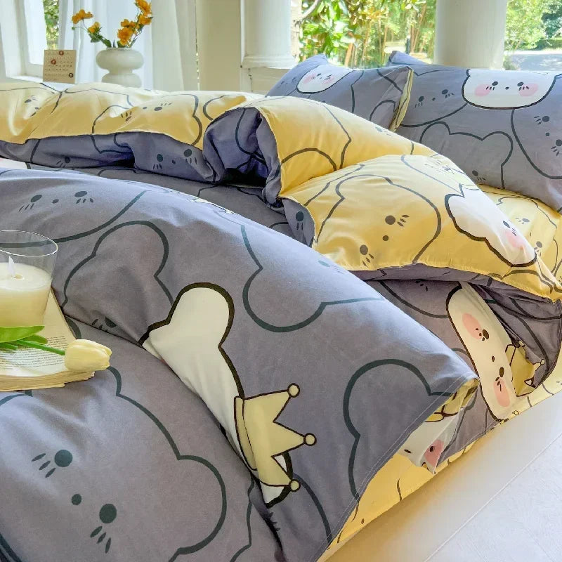Kawaii Bear Printed Bedding Sets