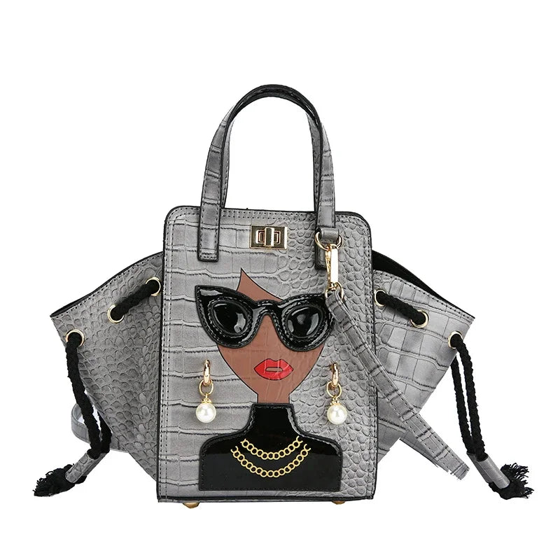 Cartoon Girl High Quality PU Leather Shoulder Bag