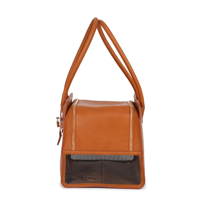 New Luxury PU Leather Pet Carrier Bag