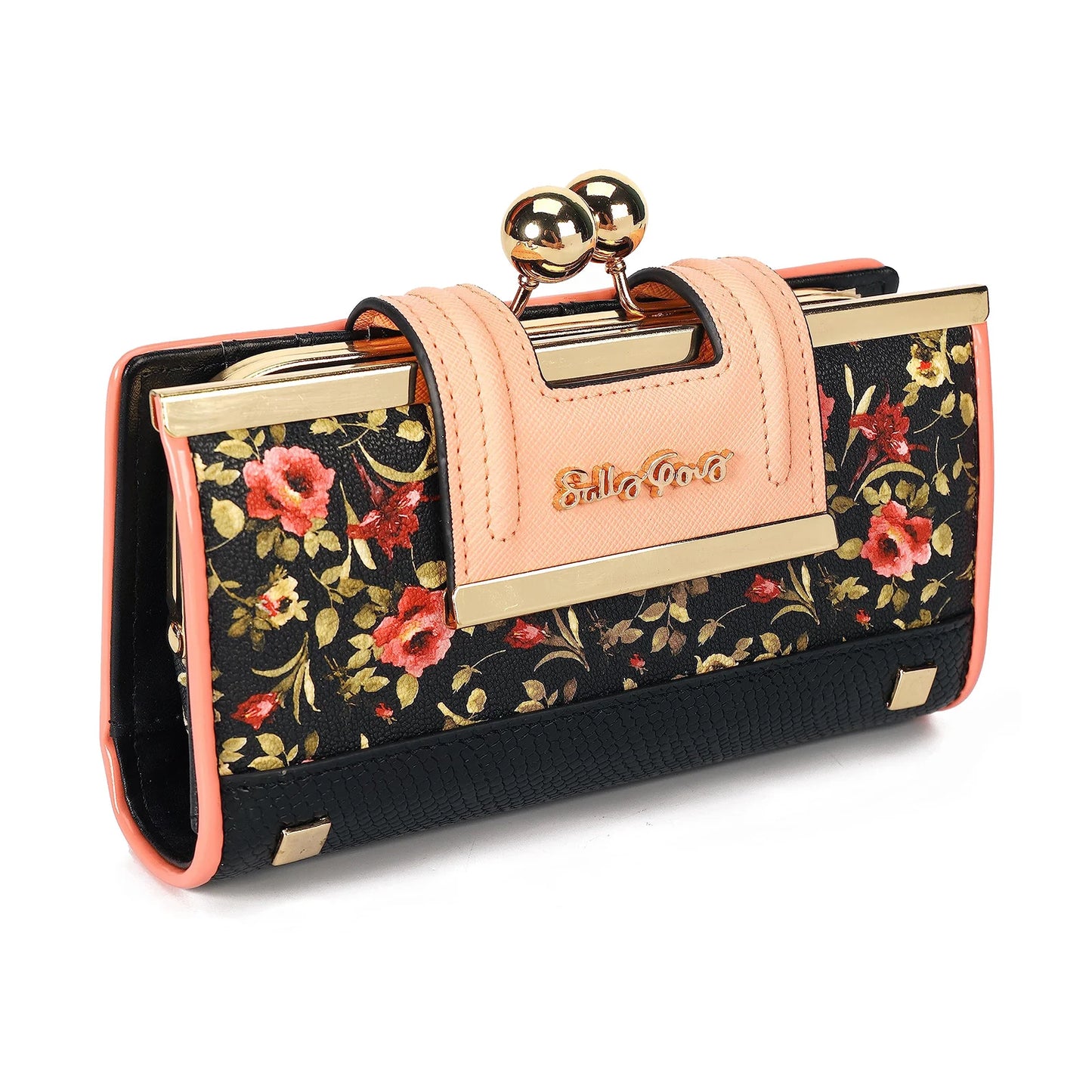 Women Long Purse 10-card slots and clips Zero Wallet