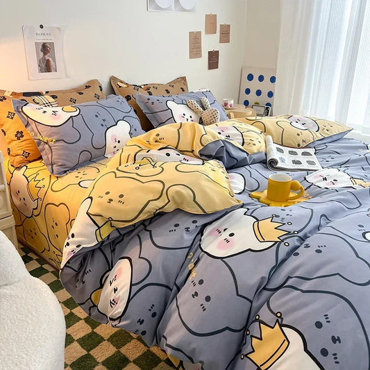 Kawaii Bear Printed Bedding Sets