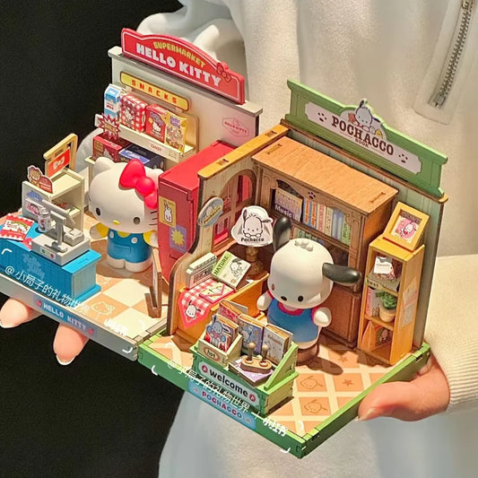 Sanrio Family Kawaii Store Assembling House Model Toys for Gift