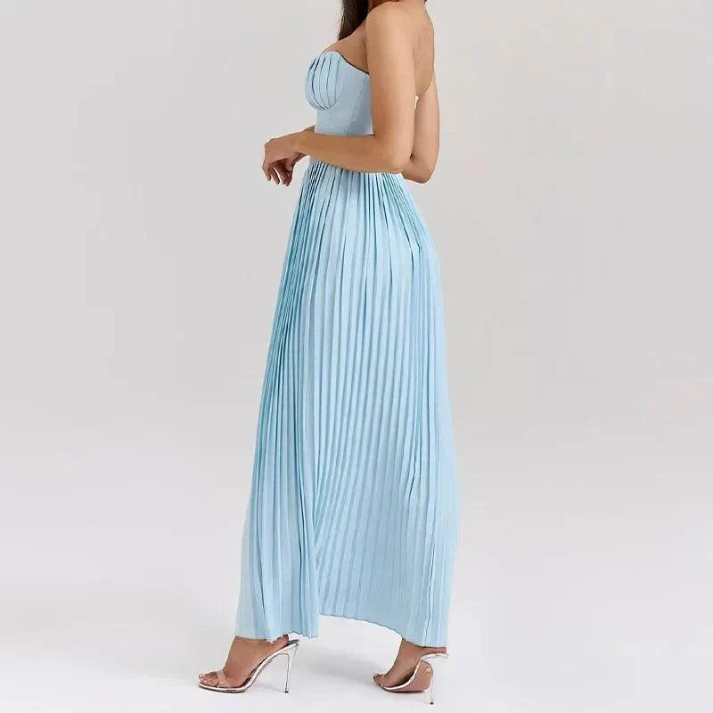 Fashion Solid Backless High Waist Dresses - Venus Trendy Fashion Online
