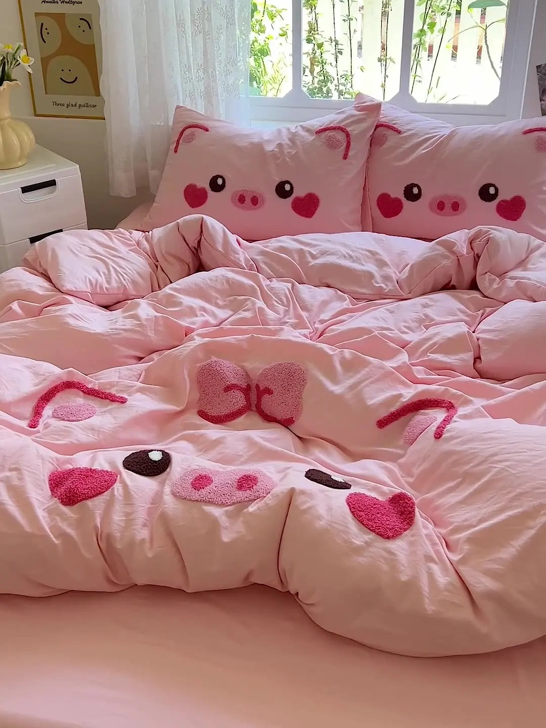 Fashionable Cute Pig Bedding Set