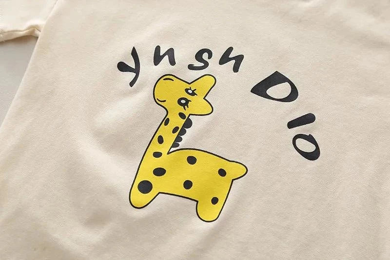 Summer Children Cotton Casual Cartoon T-Shirt Sets