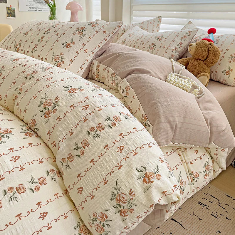 Flowers Cotton Duvet Cover Set