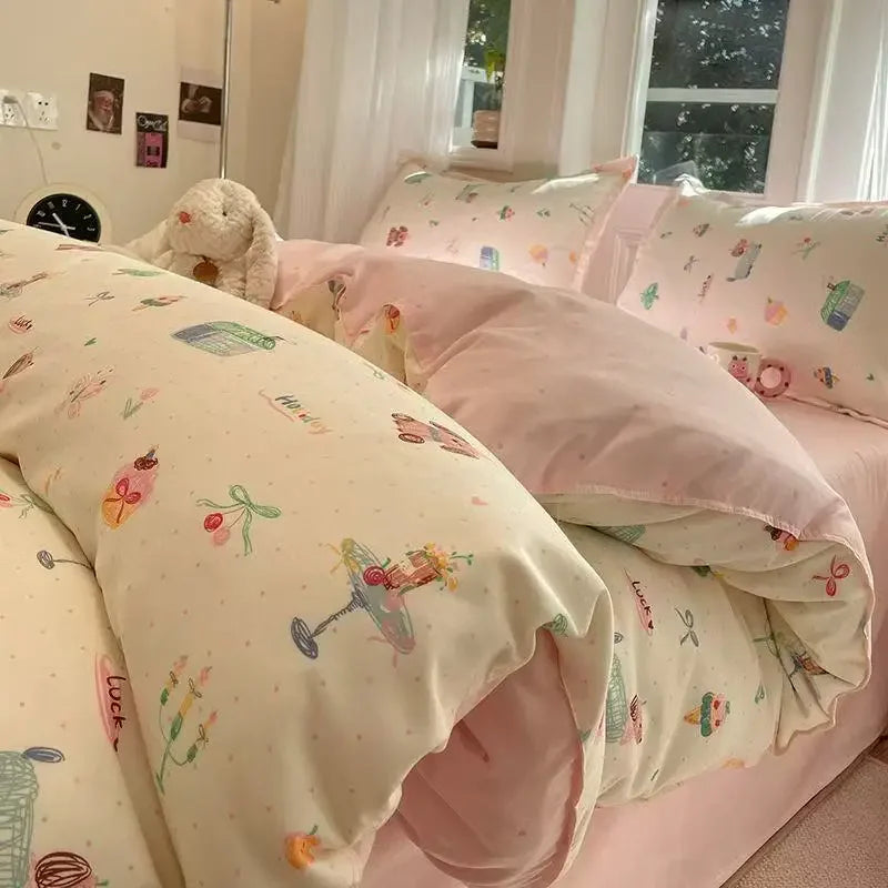 Korean Cute Girls Bedding Sets