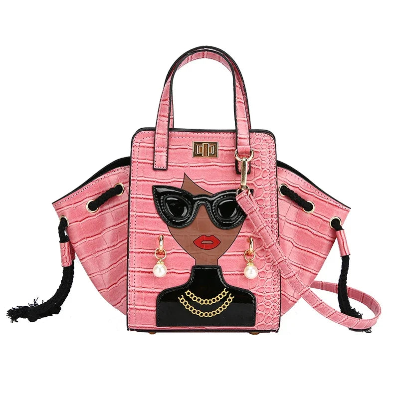 Cartoon Girl High Quality PU Leather Shoulder Bag