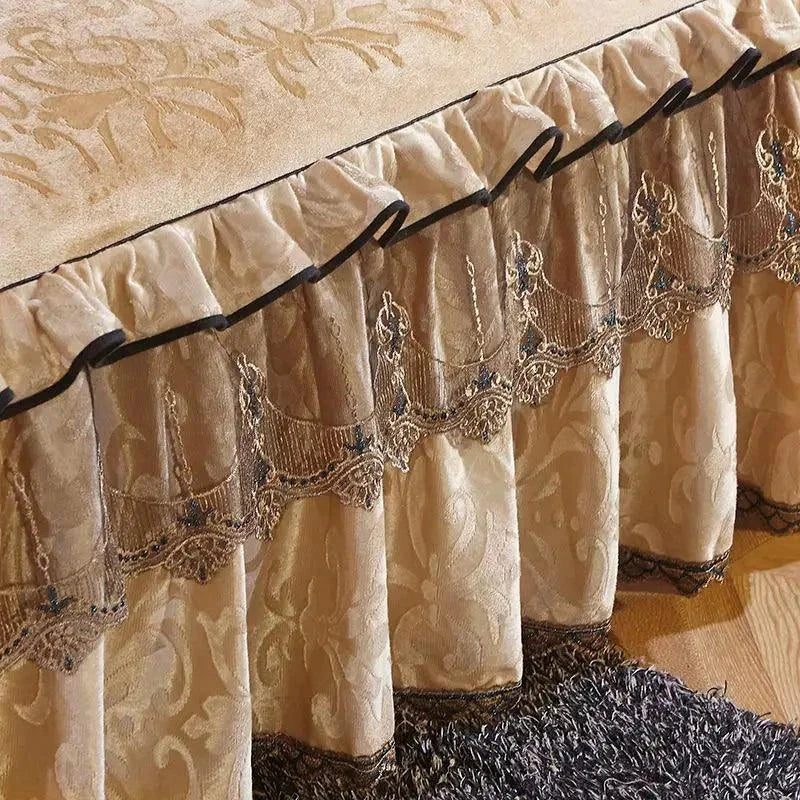 Luxurious Warm Bedspread Bed Skirt 3 Pcs Bedding Set - Venus Trendy Fashion Online