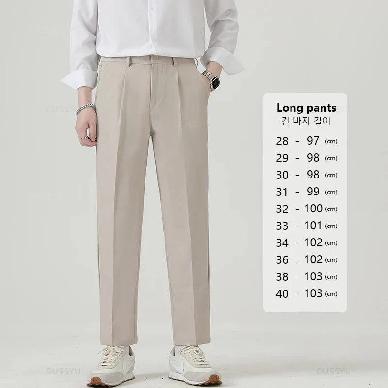Men Business Thin Formal Ankle Length Work Pant