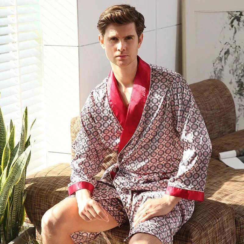 Men's Comfort Bathrobe Shorts Suit