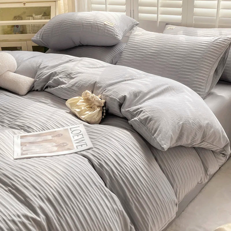 Seersucker Soft Comforter Cover Bedding Sets