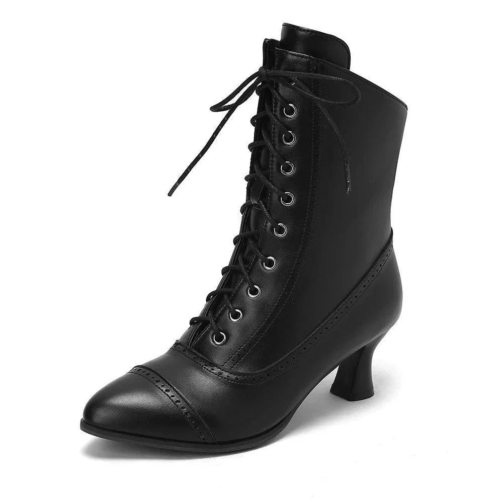 New Lace Up Ladies Victorian Ankle Boots - Venus Trendy Fashion Online