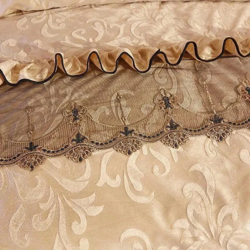 Luxurious Warm Bedspread Bed Skirt 3 Pcs Bedding Set - Venus Trendy Fashion Online